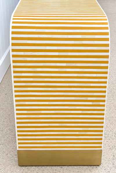 Bone Inlay 6 Drawers Chest - Almond Stripe
