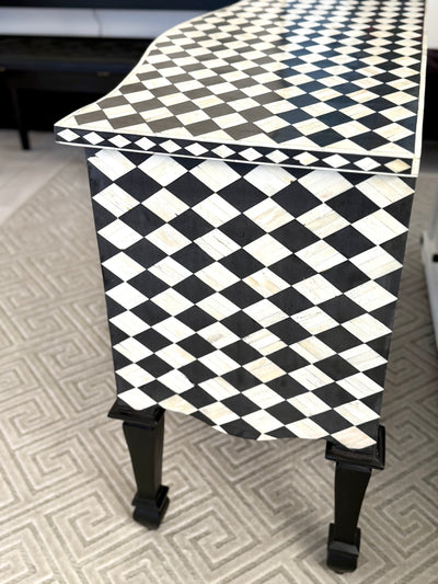 Bone Inlay French Chest - Diamond Checkered Pattern