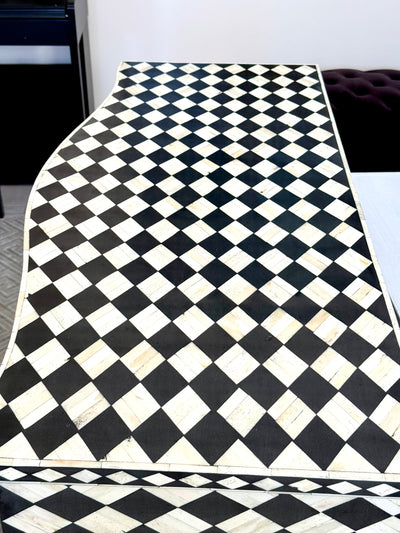 Bone Inlay French Chest - Diamond Checkered Pattern