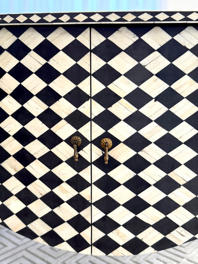 Bone Inlay French Chest - Diamond Checkered Pattern