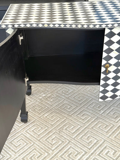 Bone Inlay French Chest - Diamond Checkered Pattern