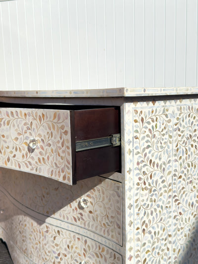 Mother Of Pearl French Style Chest - White Floral