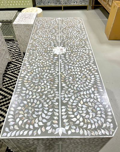 Mother of Pearl Chest of 3 Drawers - Grey Floral