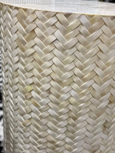 Bone Inlay Crossweave Side Table