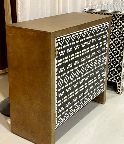 Bone Inlay 2 Door Cabinet - Boho Pattern