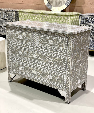 Mother of Pearl 4 Chest of Drawers- Grey Floral