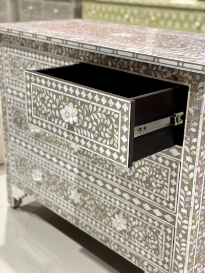 Mother of Pearl 4 Chest of Drawers- Grey Floral