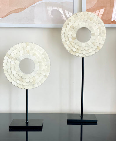 2-Piece Bone Inlay Scallop Decor