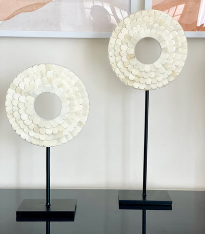 2-Piece Bone Inlay Scallop Decor