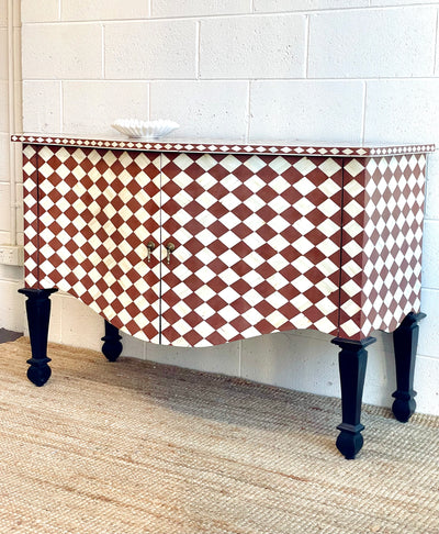 Bone Inlay French Chest - Diamond Checkered Pattern