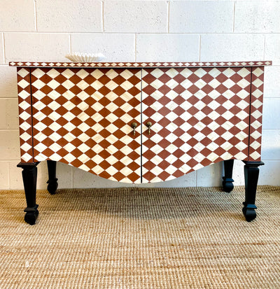 Bone Inlay French Chest - Diamond Checkered Pattern