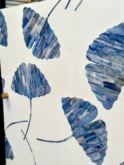 Bone Inlay 2 Door Cabinet - Dyed Blue Floral