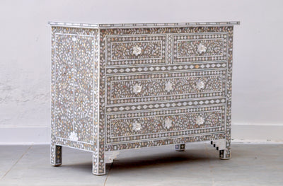 Mother of Pearl 4 Chest of Drawers- Grey Floral