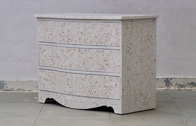 Mother Of Pearl French Style Chest - White Floral