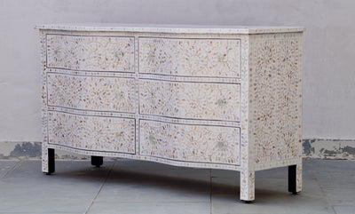 Mother Of Pearl 6 Drawers French Chest
