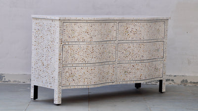 Mother Of Pearl 6 Drawers French Chest