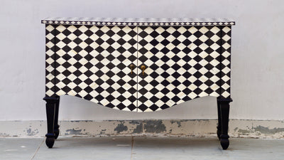Bone Inlay French Chest - Diamond Checkered Pattern