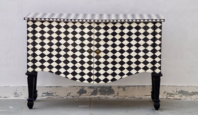 Bone Inlay French Chest - Diamond Checkered Pattern