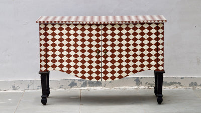 Bone Inlay French Chest - Diamond Checkered Pattern