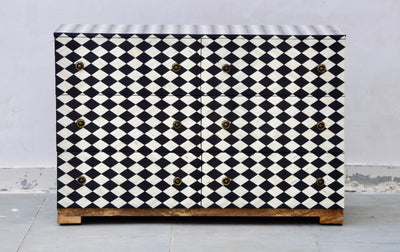 Bone Inlay 6 Drawers Chest - Diamond Checker Pattern