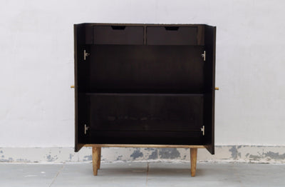 Bone Inlay 2 Door Cabinet - Navy Swan