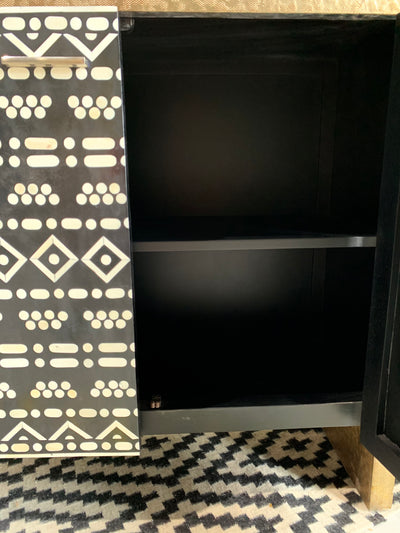 Bone Inlay 2 Door Cabinet - Boho Pattern