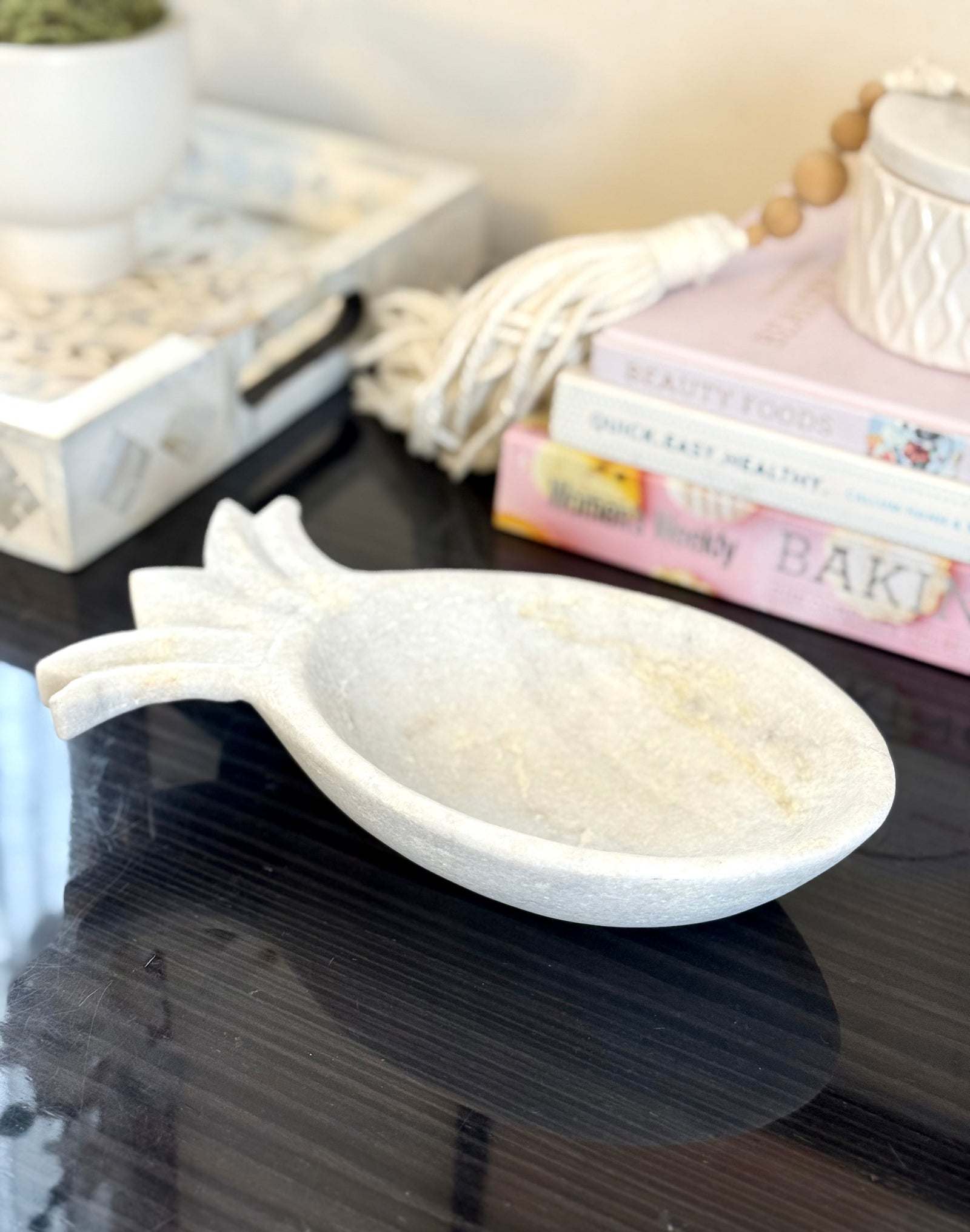 Marble Pineapple Decor Bowl - 23cm