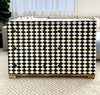 Bone Inlay 6 Drawers Chest - Black Diamond Pattern