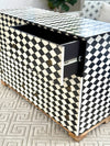 Bone Inlay 6 Drawers Chest - Black Diamond Pattern