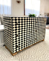 Bone Inlay 6 Drawers Chest - Black Diamond Pattern