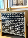 Bone Inlay 2 Door Cabinet - Tribal Pattern