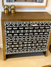 Bone Inlay 2 Door Cabinet - Tribal Pattern