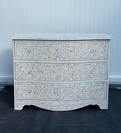 Mother Of Pearl French Style Chest  - White Floral