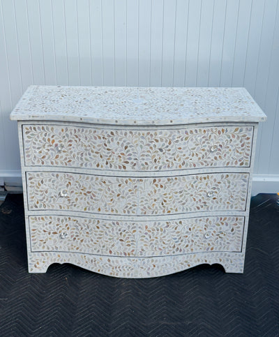 Mother Of Pearl French Style Chest  - White Floral