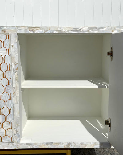 Mother Of Pearl 3 Door Sideboard - Scallop Pattern