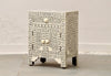 Bone Inlay Bedisde Table - Grey Floral