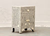 Bone Inlay Bedisde Table - Grey Floral