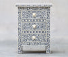 Bone Inlay Bedisde Table - Grey Floral